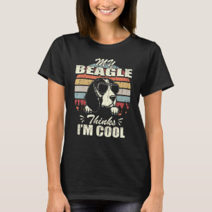 Mein Beagle findet mich cool vintage retro T-Shirt