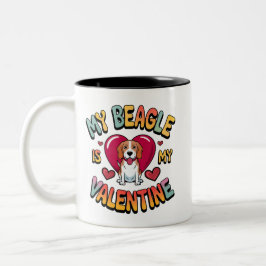 Mein Beagle ist mein Valentinstag, der sonnige Val Zweifarbige Tasse