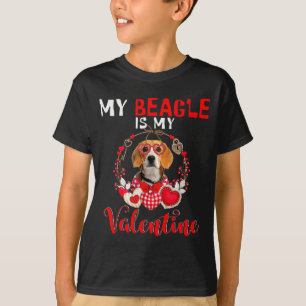 Mein Beagle ist mein Valentinstag Lustiger Hundebe T-Shirt