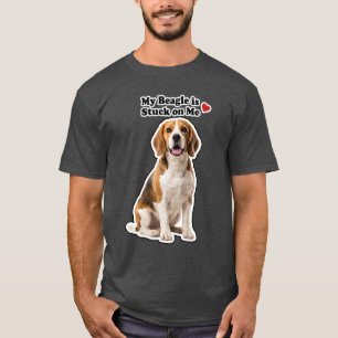 Mein Beagle Klebt An Mir Süßer Hundeliebhaber T-Shirt