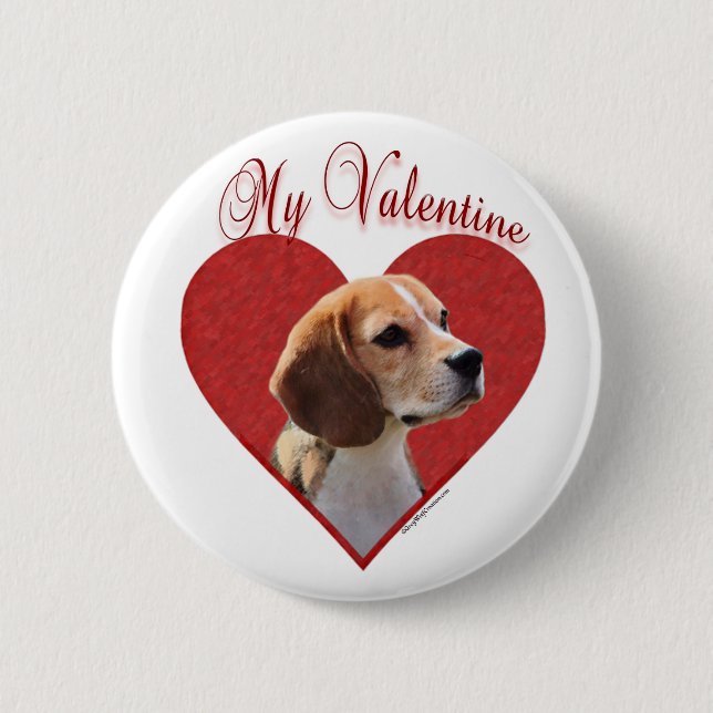 Mein Beagle Valentine Button (Vorderseite)