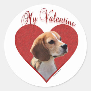 Mein Beagle Valentine Runder Aufkleber