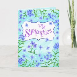 Mein Beileid – Sanfte Florale Trostgestaltung Aqua Karte