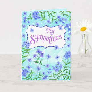 Mein Beileid – Sanfte Florale Trostgestaltung Aqua Karte