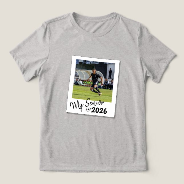 Mein benutzerdefinierter Senior Picture Soccer Tri-Blend Shirt (Design Vorderseite)