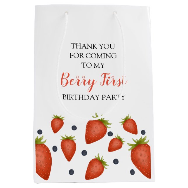 Mein Berry First Geburtstag Mittlere Geschenktüte (Vorderseite)