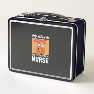 Mein Besen brach Krankenschwester Halloween Metall Brotdose