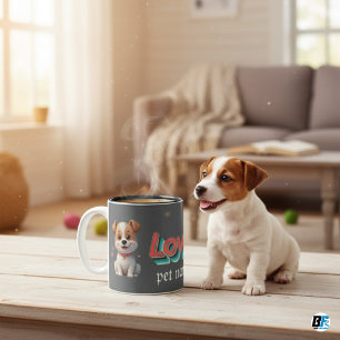 Mein besonderes Haustier Minimalist – Personalisie Zweifarbige Tasse