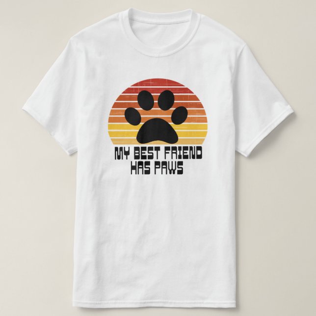 Mein bester Freund hat Paws T - Shirt (Design vorne)