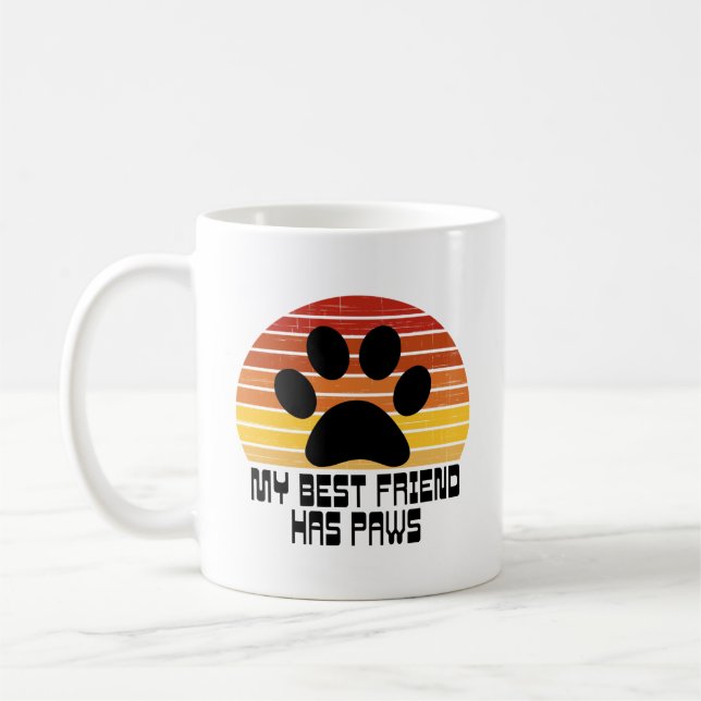 Mein bester Freund hat Pfoten Kaffeetasse (Links)