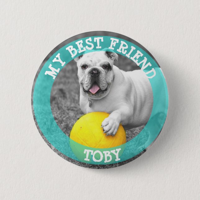 Mein bester Freund, Hund-Foto Button (Vorderseite)