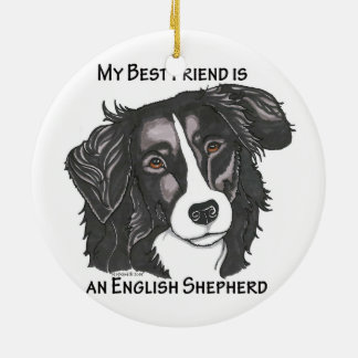 Mein bester Freund ist ein schwarzer u. weißer Keramik Ornament