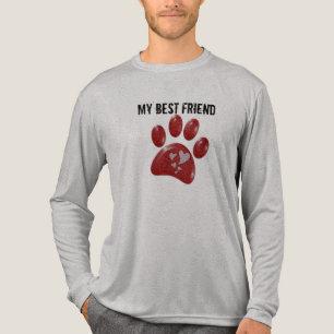 Mein bester Freund Leuchtend roter Pfotenabdruck H Tri-Blend Shirt