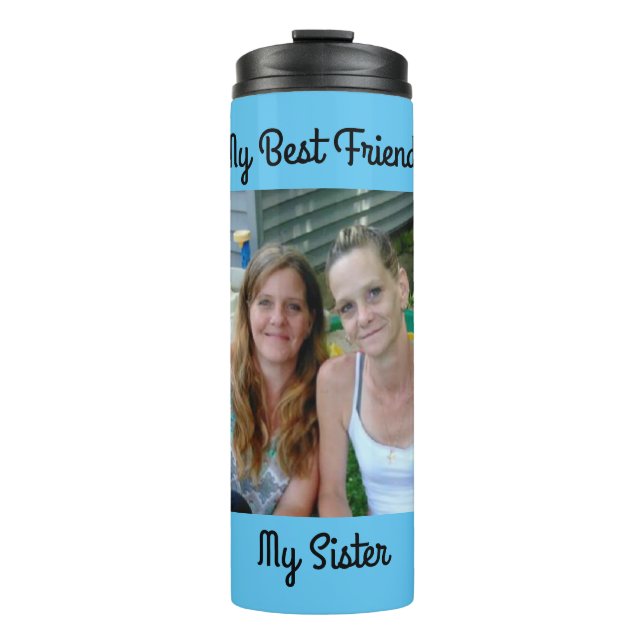 Mein bester Freund, meine Schwester, Personalisier Thermosbecher (Vorderseite)