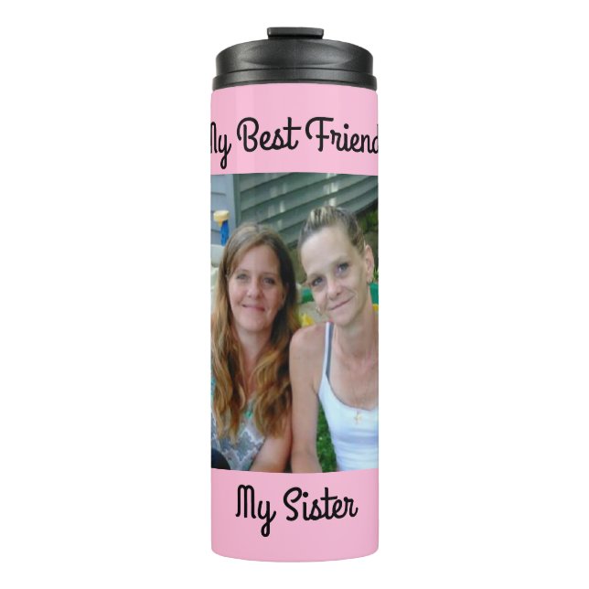 Mein bester Freund, meine Schwester, Personalisier Thermosbecher (Vorderseite)