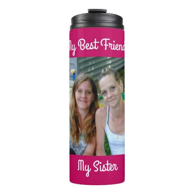 Mein bester Freund, meine Schwester, Personalisier Thermosbecher (Vorderseite)