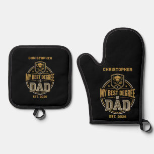 Mein bester Titel ist Dad - Vatertag Ofenhandschuh & Topflappen-Set