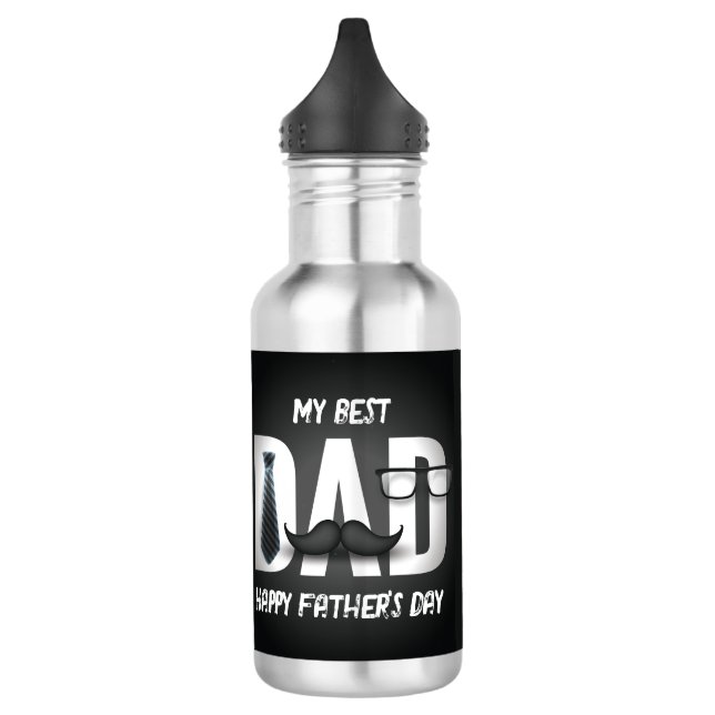 Mein bester VATER je, Vatertag Foto Edelstahlflasche (Links)