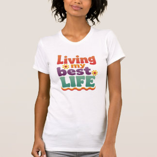 Mein bestes Leben leben Retro 70er Typografie T-Shirt