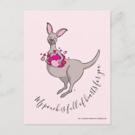 Mein Beutel ist voll von Liebe Kangaroo Flachkarte Postkarte