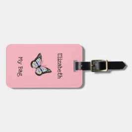 Mein Beutel Niedlich rosa mit Schmetterling und Mä Gepäckanhänger