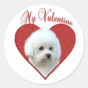 Mein Bichon Frise Valentine Runder Aufkleber