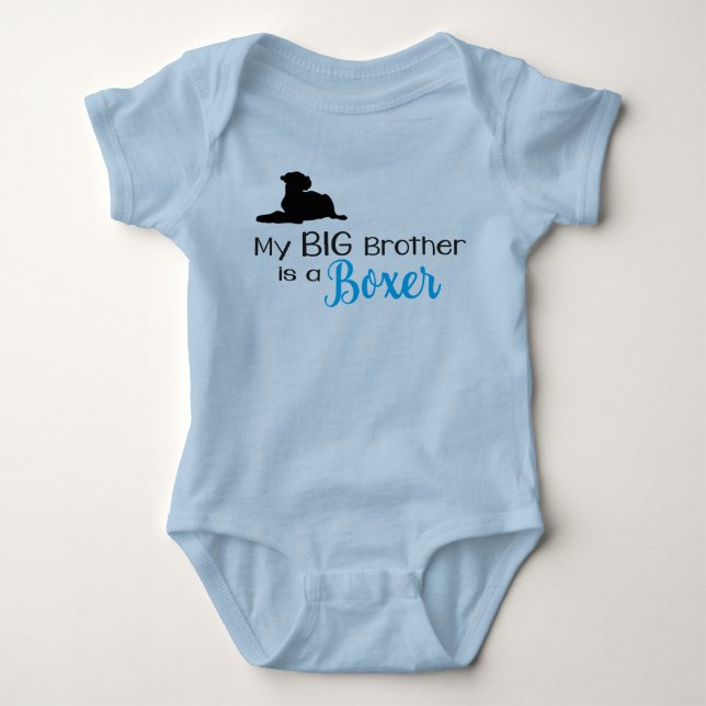 Mein Big Brother ist ein Boxer Hund Baby Bodysuit Strampler (Vorderseite)