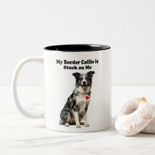 Mein Blue Merle Border Collie klebt an mir Zweifarbige Tasse