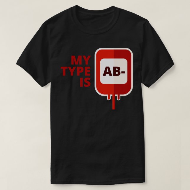Mein Bluttyp ist AB Negativ T-Shirt (Design vorne)