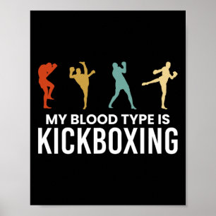 Mein Bluttyp ist Kickboxen Kickboxer Poster