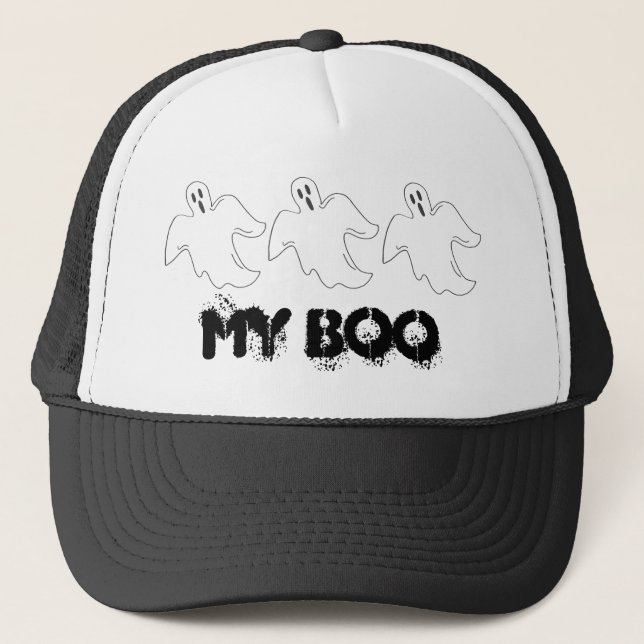 Mein Boo Halloween Spooky Ghost Trick-oder-Leckere Truckerkappe (Vorderseite)