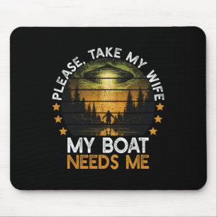 Mein Boot braucht mich lustiger Segelbootbesitzer Mousepad