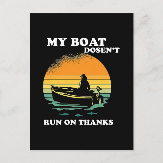 Mein Boot läuft nicht auf Danke Postkarte (Vorderseite)
