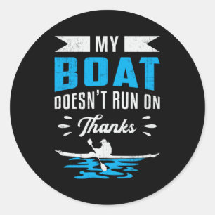 Mein Boot läuft nicht mit dem Boot von Kayak. Runder Aufkleber