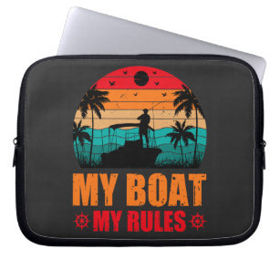 Mein Boot meine Regeln Angelfreunde Vintag Sonnenu Laptopschutzhülle