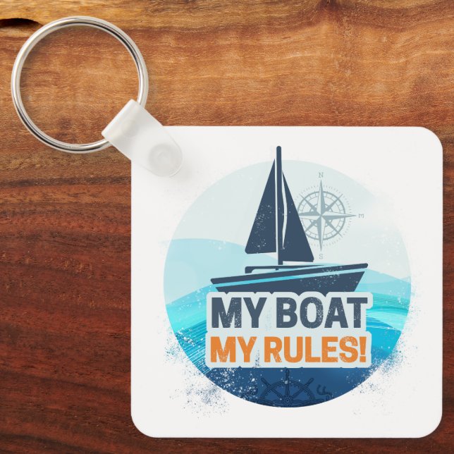 Mein Boot meine Regeln für Captain oder Skipper Vi Schlüsselanhänger (Vorderseite)