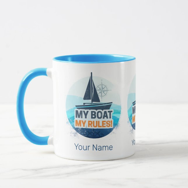Mein Boot meine Regeln für Captain oder Skipper Vi Tasse (Links)