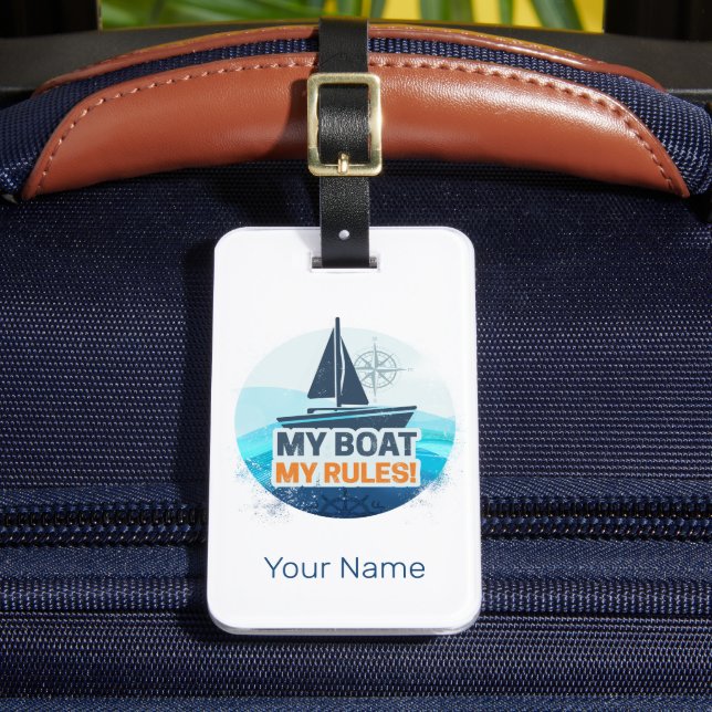 Mein Boot, meine Regeln für Kapitän oder Skipper V Gepäckanhänger (Vorderseite Insitu 2)