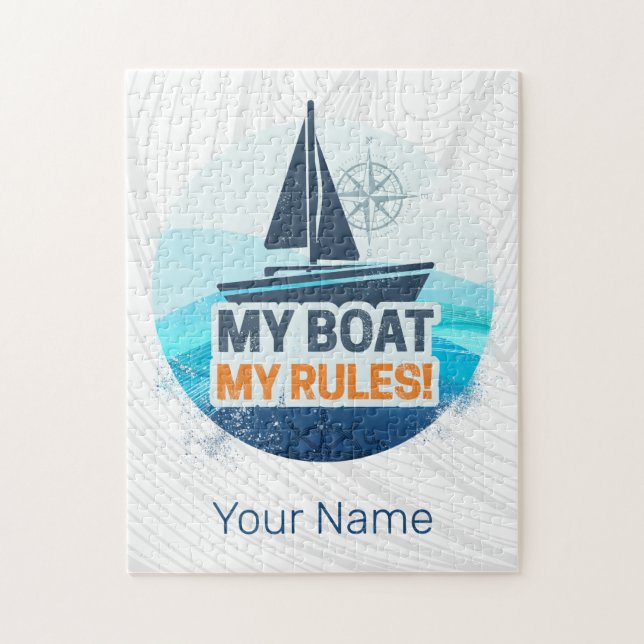 Mein Boot, meine Regeln für Kapitän oder Skipper V Puzzle (Vertikal)