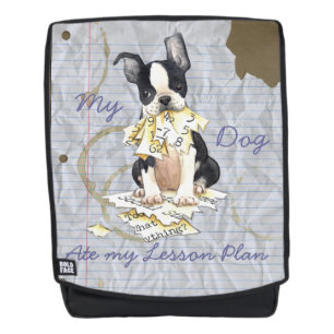 Mein Boston Terrier aß meinen Unterrichtsplan Rucksack