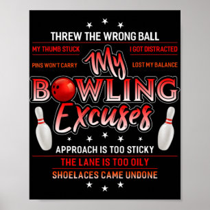 Mein Bowling entschuldigt den Spaß am Bowling Poster