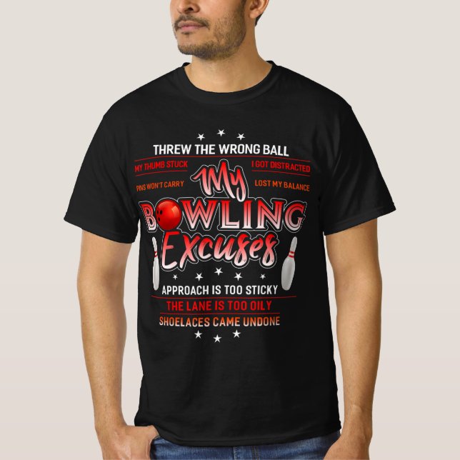 Mein Bowling entschuldigt den Spaß am Bowling T-Shirt (Vorderseite)