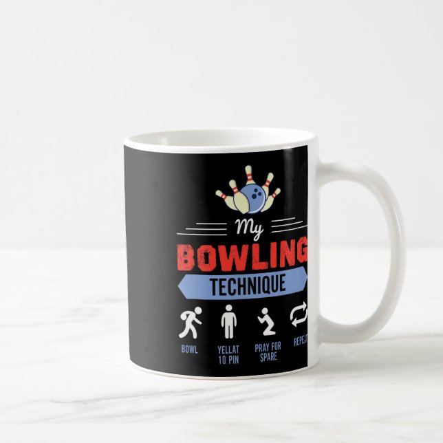 Mein Bowling Technique Bowling Funny Bowler Gesche Kaffeetasse (Rechts)