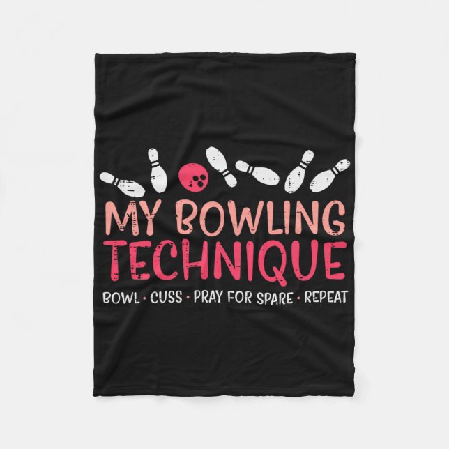 Mein Bowling Technique Fun Spaß Bowler Player Team Fleecedecke (Vorderseite)
