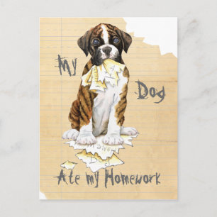 Mein Boxer Ate Meine Hausaufgaben Postkarte