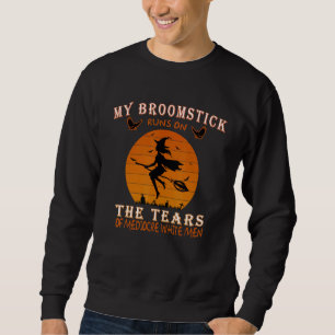 Mein Broomstick reißt auf den Tränen mittelweißen Sweatshirt