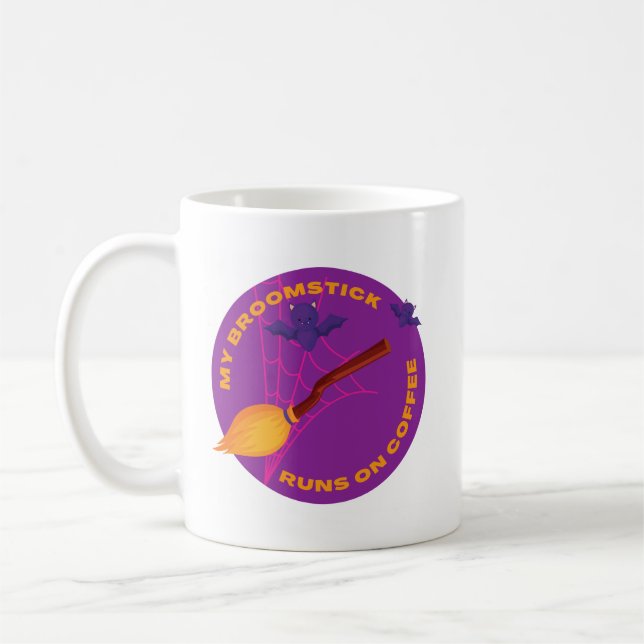 Mein Broomstick trinkt Kaffee Kaffeetasse (Links)