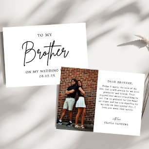 Mein Bruder hat sich am Hochzeitstag Minimalistisc Dankeskarte