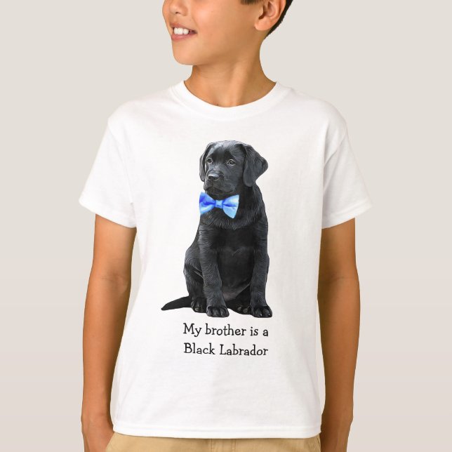 Mein Bruder ist Black Lab - Black Labrador Puppy B T-Shirt (Vorderseite)