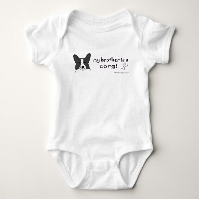 Mein Bruder ist ein Corgi Baby Strampler (Vorderseite)